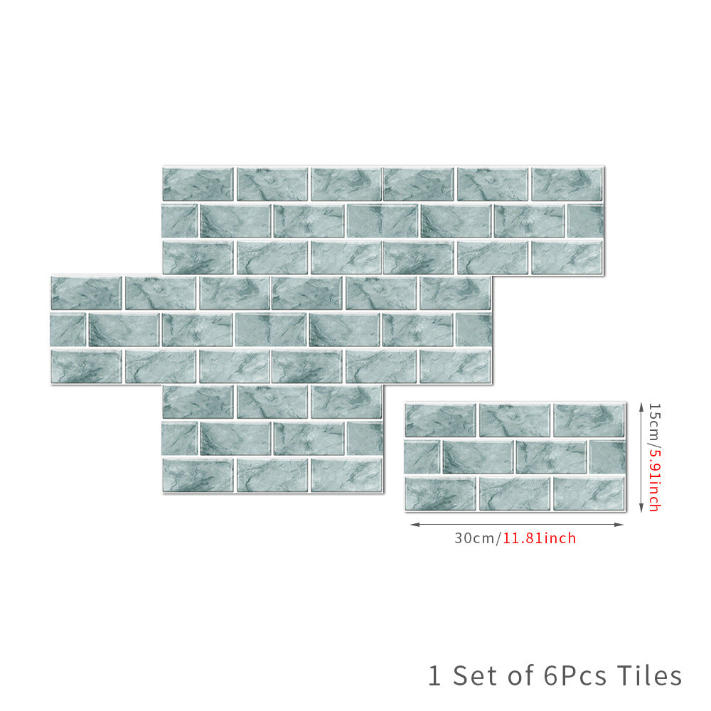 Retro Tile-style PVC Self-adhesive Wall Stickers