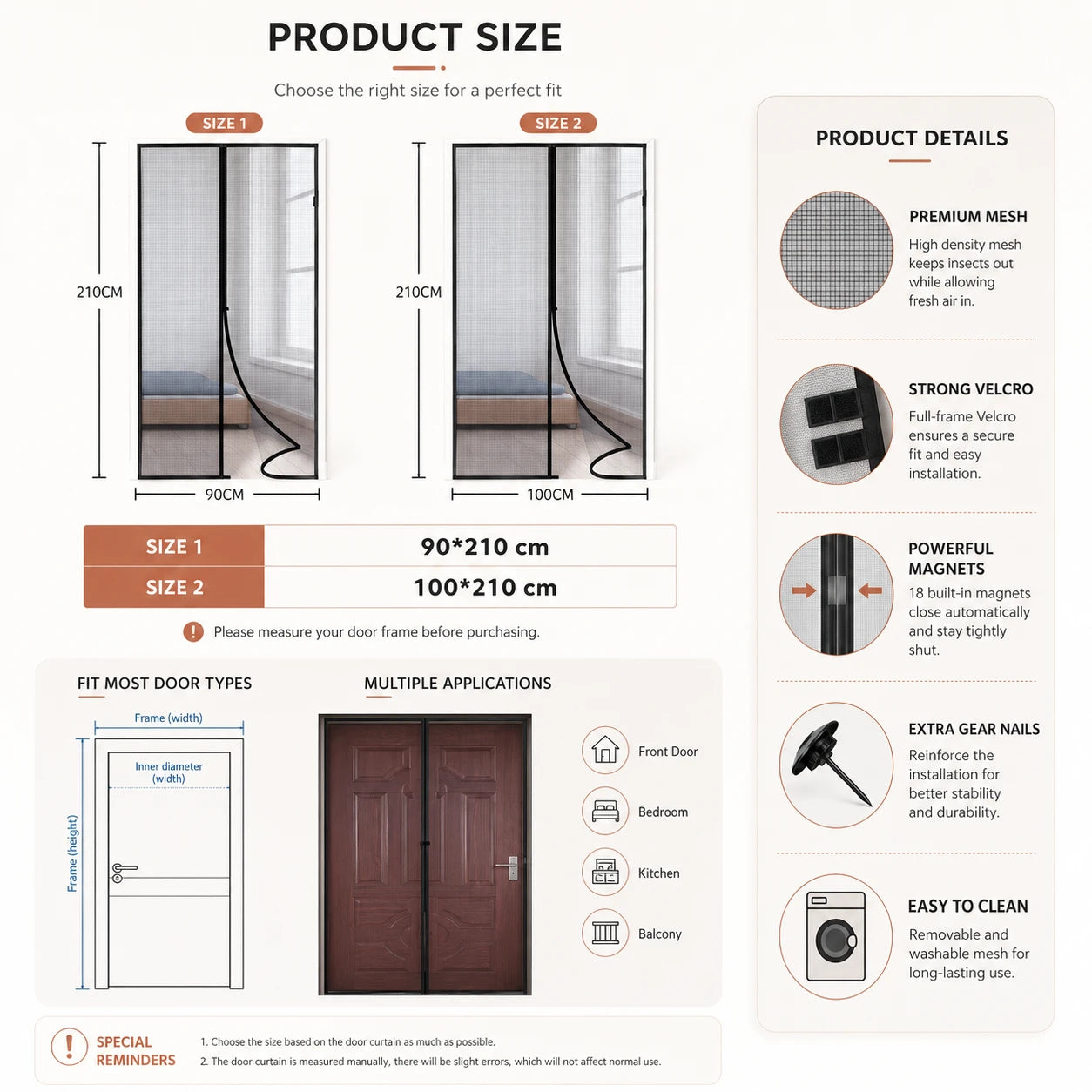 Summer Breeze Magnetic Screen Curtain – No-Drill, Easy Velcro Setup