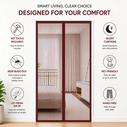 Self-Priming Velcro Door Partition Curtain – Instant Privacy, Modern Style