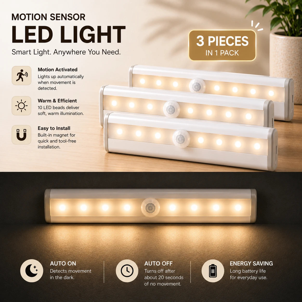 Smart Induction Cabinet Lamp