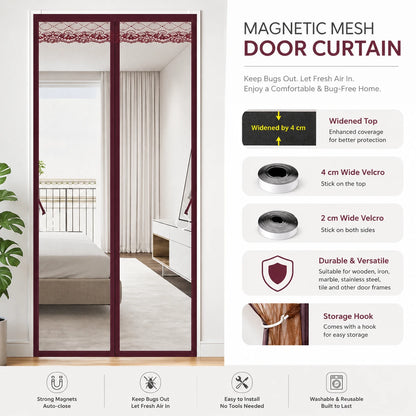 Self-Priming Velcro Door Partition Curtain – Instant Privacy, Modern Style