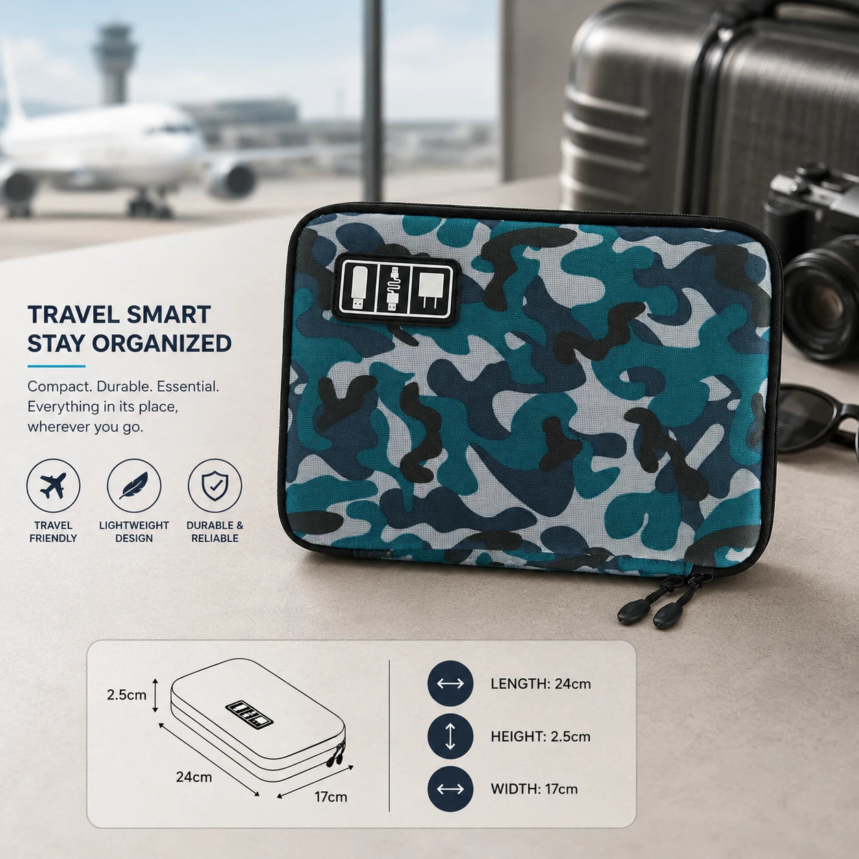 Waterproof Nylon Travel Tech Pouch