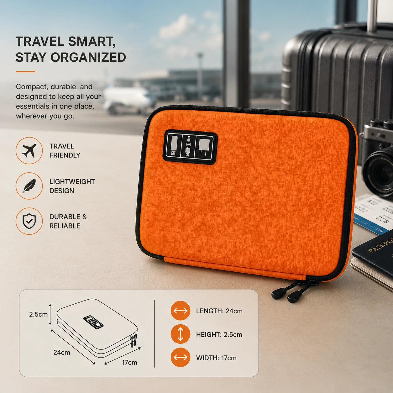 Waterproof Nylon Travel Tech Pouch