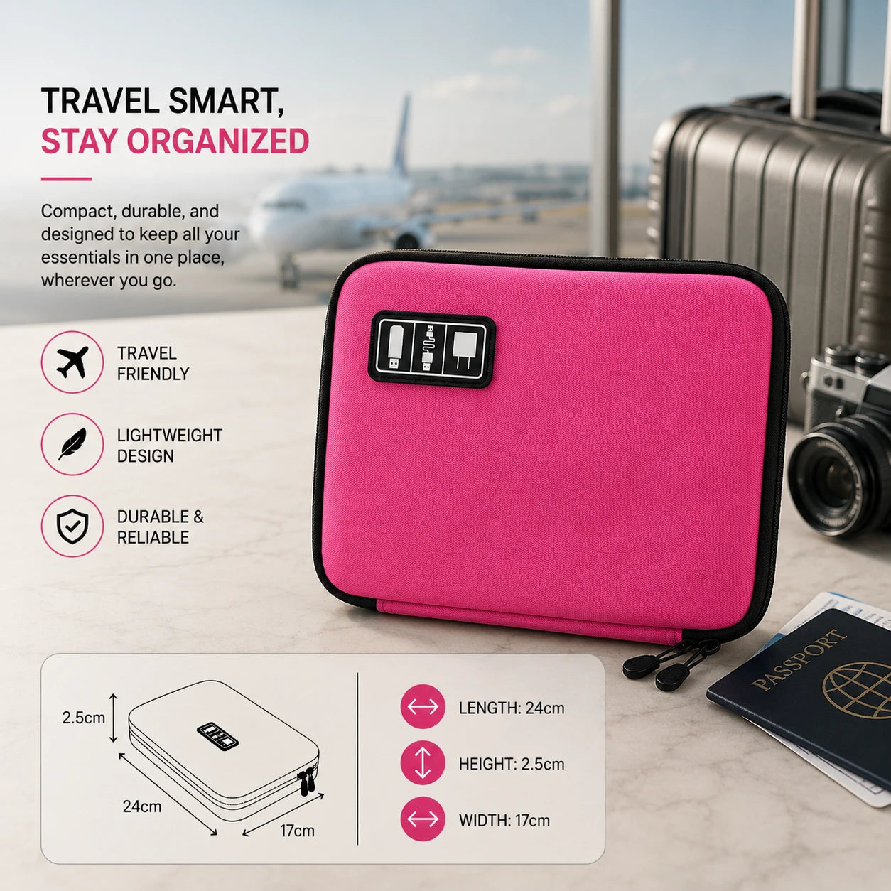 Waterproof Nylon Travel Tech Pouch