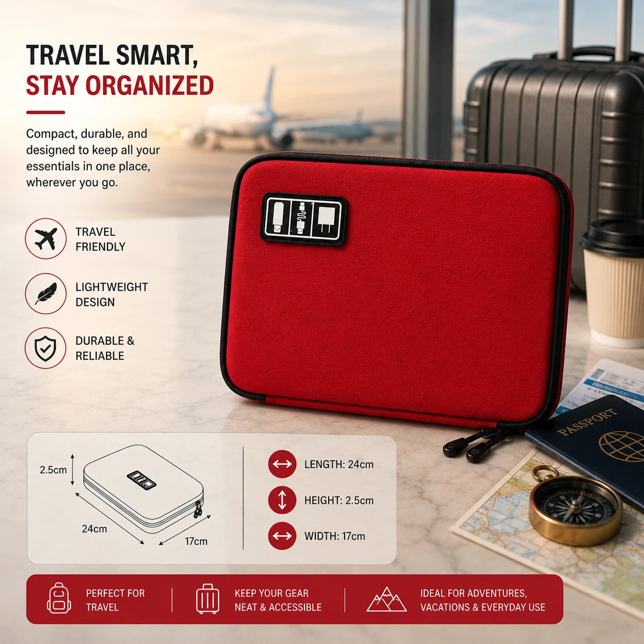 Waterproof Nylon Travel Tech Pouch