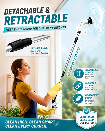 9-in-1 Electric Spin Scrubber - Cordless, Rechargeable & Hands-Free Cleaning