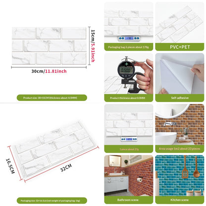 Retro Tile-style PVC Self-adhesive Wall Stickers
