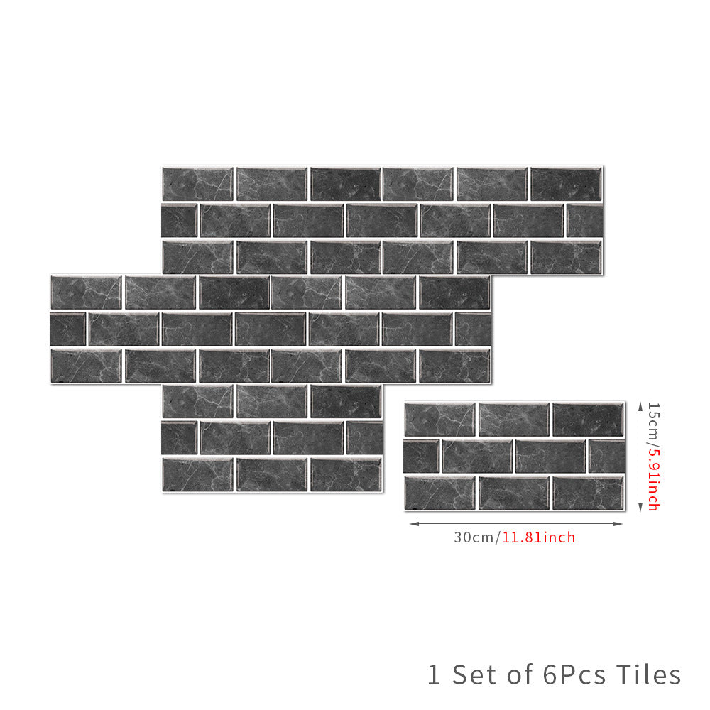 Retro Tile-style PVC Self-adhesive Wall Stickers
