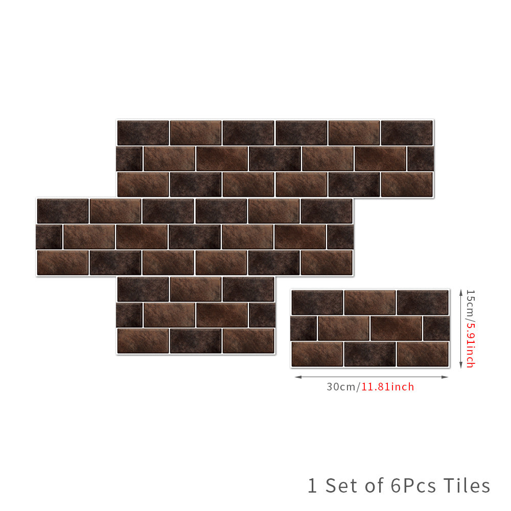 Retro Tile-style PVC Self-adhesive Wall Stickers